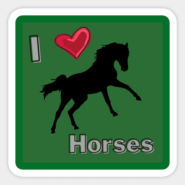 I Love Horses Sticker by livmilano